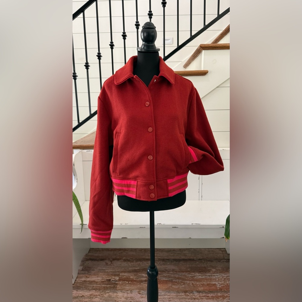 ✨ NWT Spiritual Gangster “Grateful” Heart Isla Varsity Jacket - Size Large✨ - Picture 4 of 10